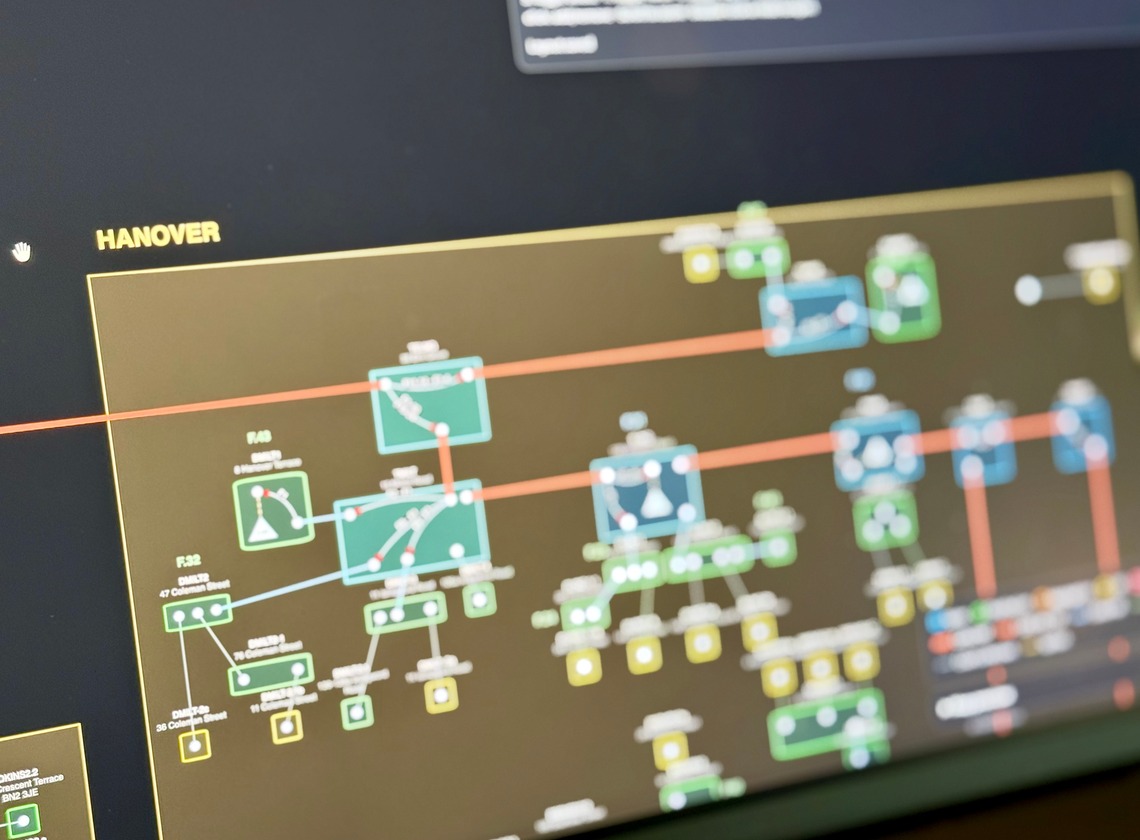 Plexus fibre-routing view of the network in Hanover, Brighton.
